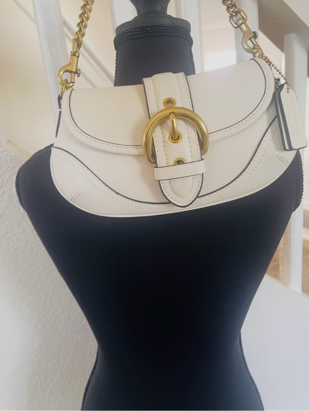 Authentic Coach Mini Soho Flap Shoulder Bag – Chalk/Ivory – Nwithouttag - Picture 9 of 13